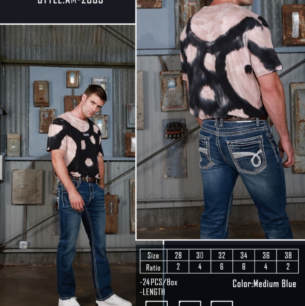 AM-2039  jeans para bota .